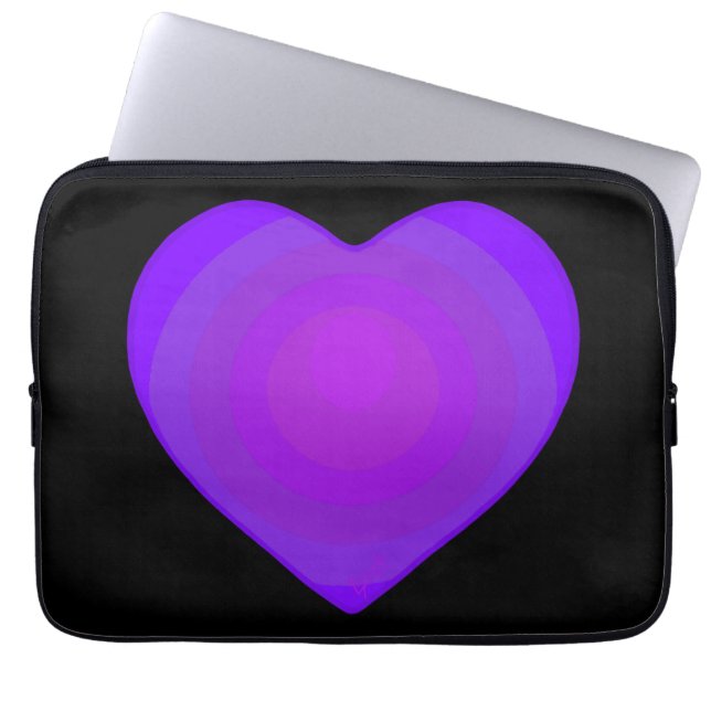 B&W Lila Hearbeating Laptopschutzhülle (Vorderseite)