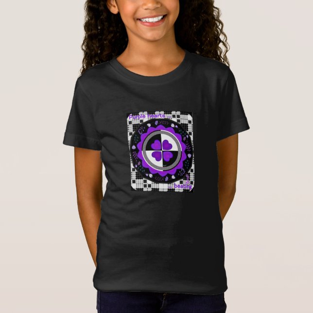 B&W Lila Hearbeating T-Shirt (Vorderseite)