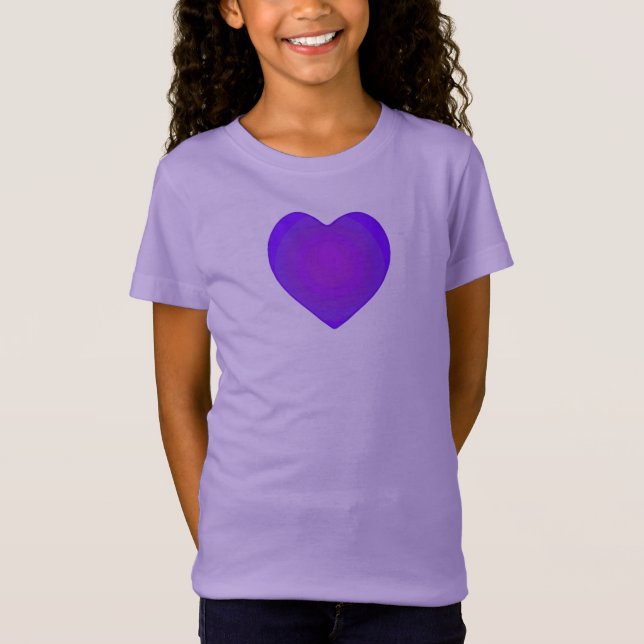 B&W Lila Hearts Beating T - Shirt (Vorderseite)
