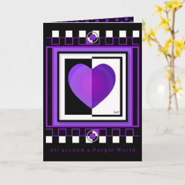B&W Lila Hearts schlagen Geburtstagskarte Karte