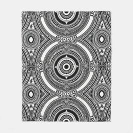B&W Medallion Motif Fleecedecke