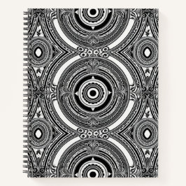 B&W Medallion Motif Notizbuch