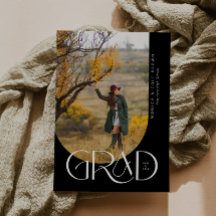 B&W Modern Arch Minimalistisch Foto Graduation Par