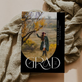 B&W Modern Arch Minimalistisch Foto Graduation Par Einladung