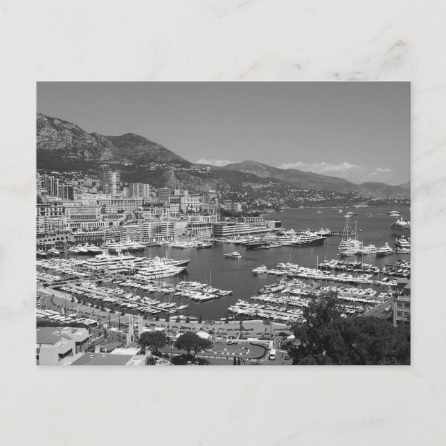 B&W Monaco Postkarte (Vorderseite)