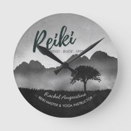 B&W Natural Reiki Master Yoga Mediation Lehrer Runde Wanduhr