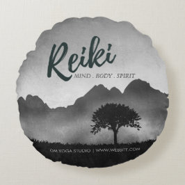 B&W Natural Reiki Master Yoga Mediation Lehrer Rundes Kissen