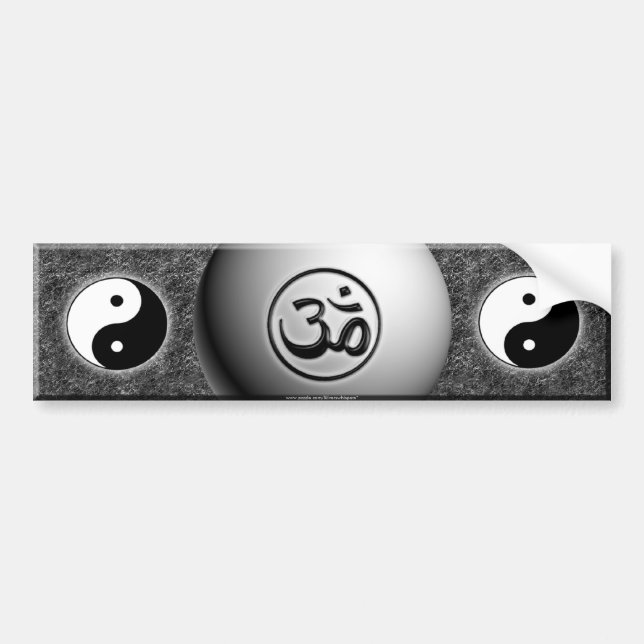 B&W OM Yin Yang Autoaufkleber (Vorne)