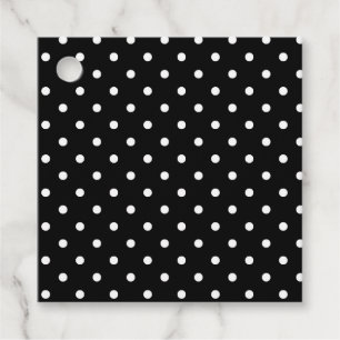 B&W Polka-Punkte Geschenkanhänger