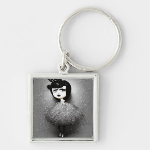B&W Pop Surrealismus Tutu Doll Schlüsselanhänger