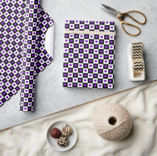 B&W Purple Hearts Schlagen Geschenkpapier