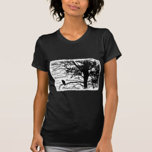 B&W Raven Nevermore Silhouette T-Shirt