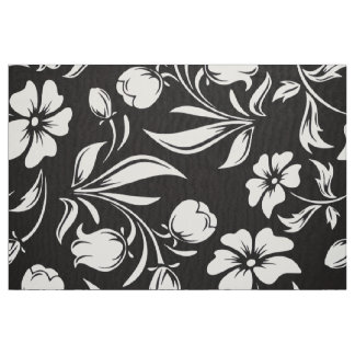 B&W Retro-Blumenmuster Stoff