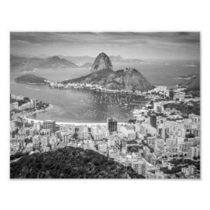 B&W Rio de Janeiro Luftaufnahme Fotodruck