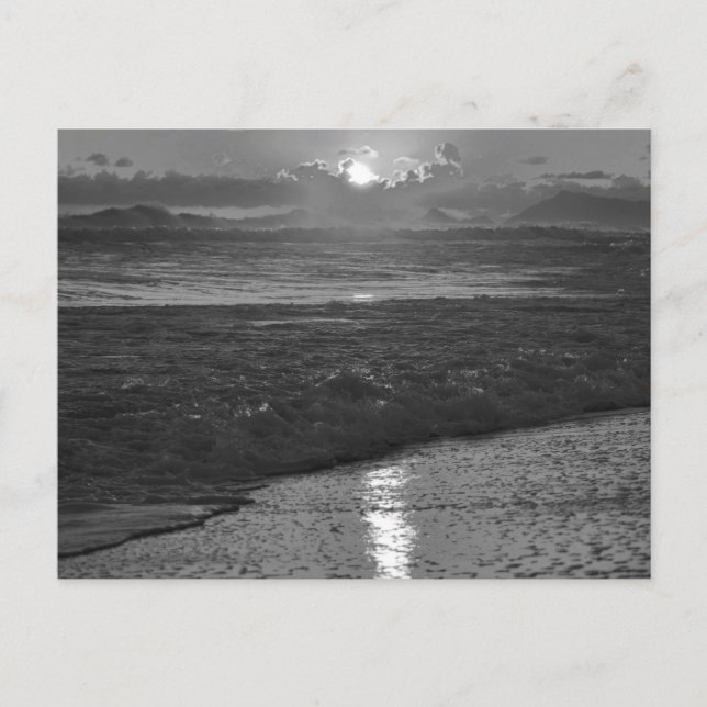 B&W Rio de Janeiro Strand Postkarte (Vorderseite)