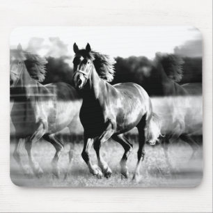 B&W Running Pferd Mousepad