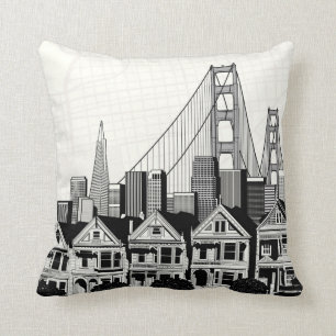 B&W San Francisco Kalifornien Kissen