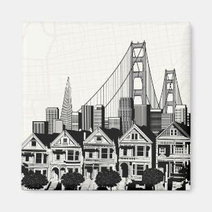 B&W San Francisco Kalifornien Magnet