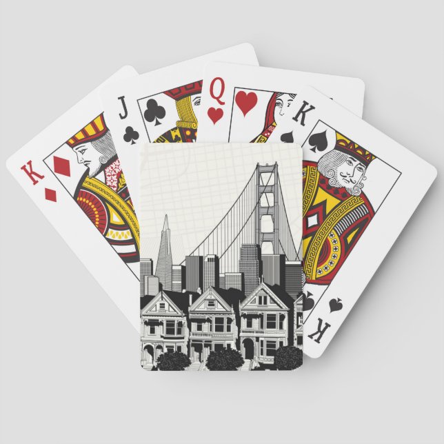 B&W San Francisco Kalifornien Spielkarten (Rückseite)