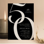 B & W Shh It's a Surprise 50th Birthday Party Einladung<br><div class="desc">Celebrate your 50th birthday with these modern party invitations. Personalize your invitations with your party details and edit text,  fonts and colours.</div>