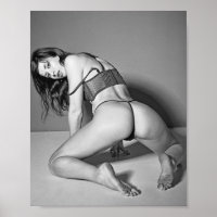 B&W Steaming Hot Beautiful Babe Lingerie Model