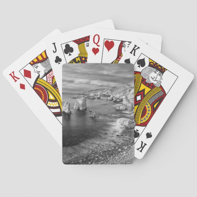 B&W Strand Küste, Kalifornien Spielkarten (Rückseite)