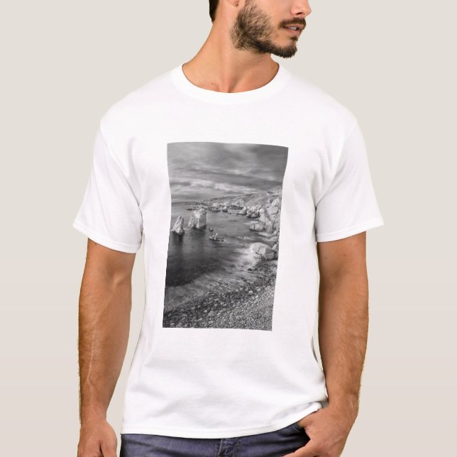 B&W Strand Küste, Kalifornien T-Shirt (Vorderseite)