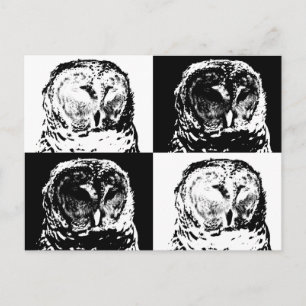 B/W Streifen-Kauz Pop-Art Postkarte
