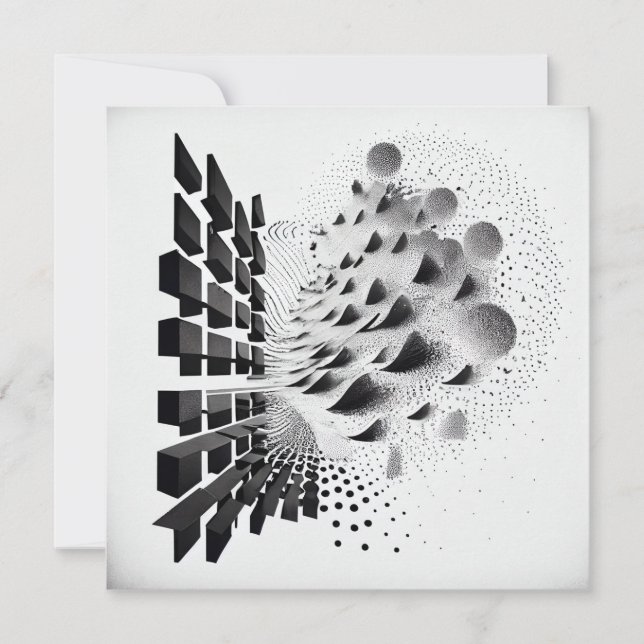 B&W Surreal Abstrakt Geometric Design Card (Vorderseite)