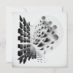 B&W Surreal Abstrakt Geometric Design Card