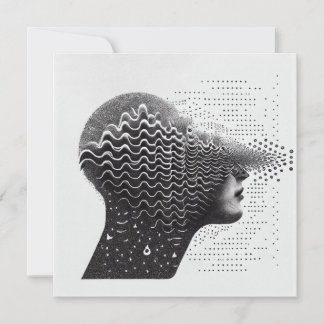 B&W Surreal Optique Illusion Carte Visage Femme