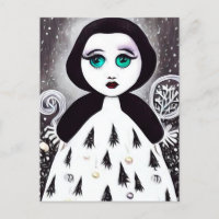 B&W Surreal Pop Xmas Tree Dress Doll