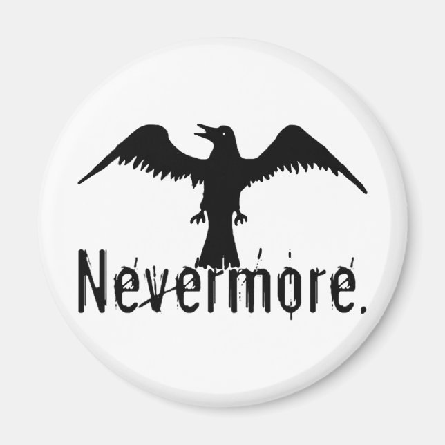 B&W Tribal Raven Nevermore Magnet (Vorne)