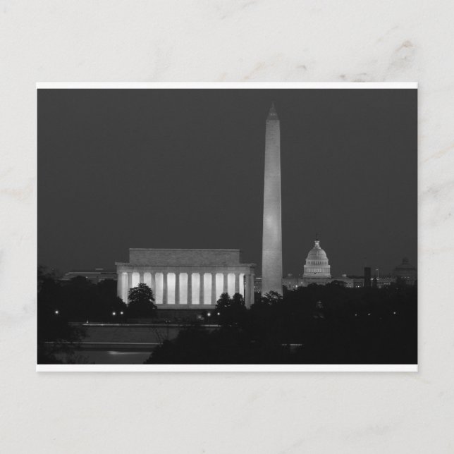B&W Washington DC 3 Postkarte (Vorderseite)