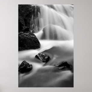 B&W Wasserfall, Kalifornien Poster