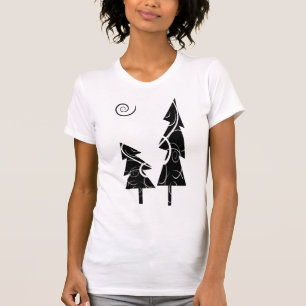 b&w Weihnachtsbäume T-Shirt