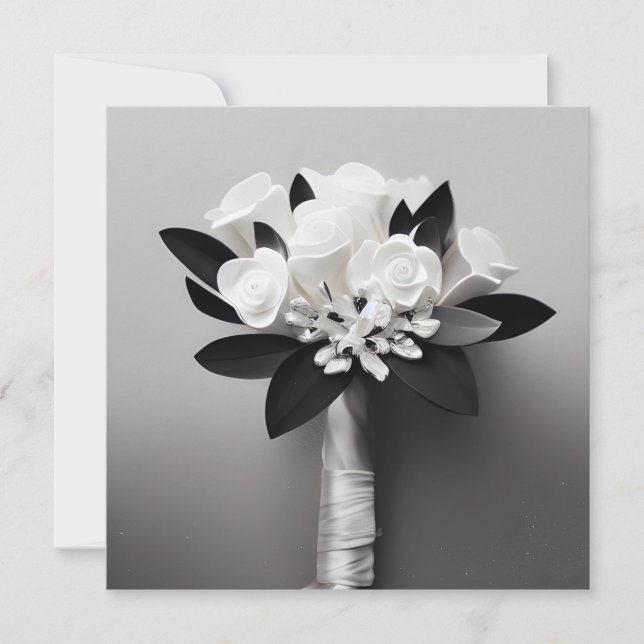 B&W White Rose Bouquet (Vorderseite)