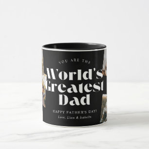 B & W World's Greatest Dad 6 Foto-Collage Tasse