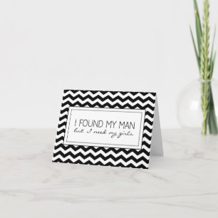 B&W Zickzack Stripe Bridesmaid Request Card Einladung
