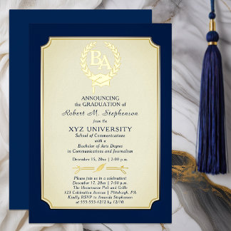 BA - Bachelor of Arts Hochschulabschluss Folieneinladung