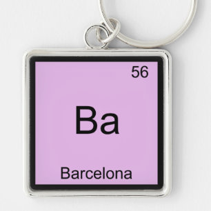 Ba - Barcelona Lustiges Chemie-Element-Symbol T-Sh Schlüsselanhänger