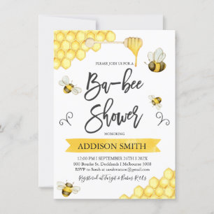 Ba-Bee Bee Thème Baby shower Invitation
