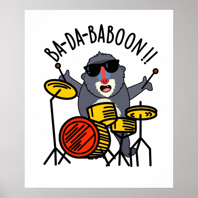 Ba-da-ba-boon Funny Monkey Baboon Pun Poster (Vorne)