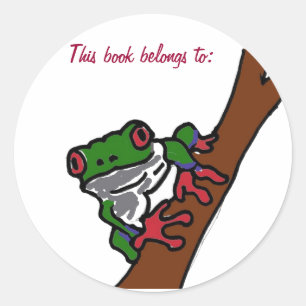 BA- Dieses Buch gehört: Froschsticker Runder Aufkleber