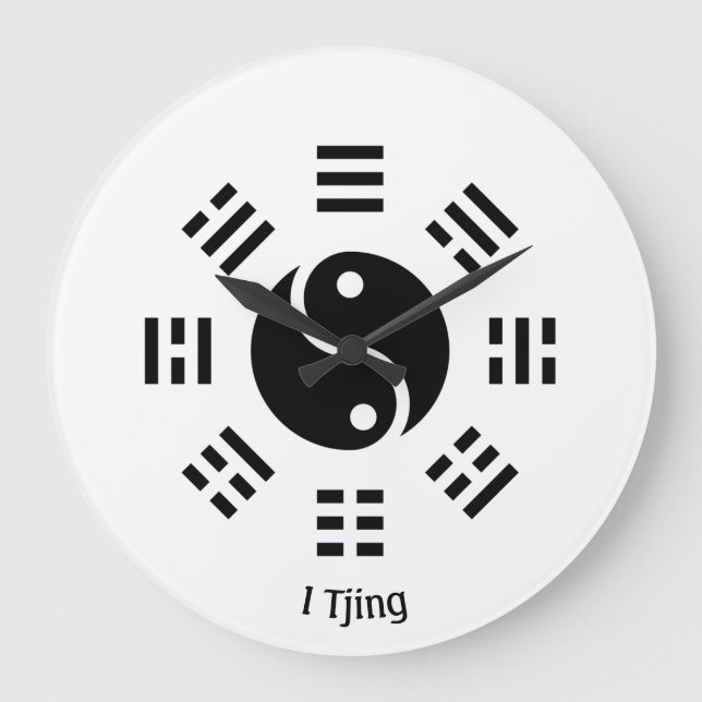 Ba Gua, acht Trigramm, Yin Yang anpassbar Große Wanduhr (Vorderseite)