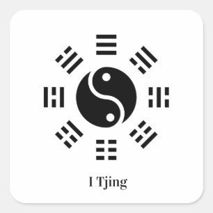 Ba Gua, acht Trigramm, Yin Yang anpassbar Quadratischer Aufkleber