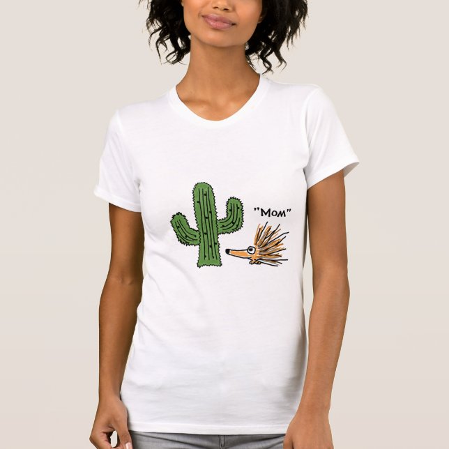 BA lustiges Cartoon-Stachelschwein und Kaktus-T - T-Shirt (Vorderseite)