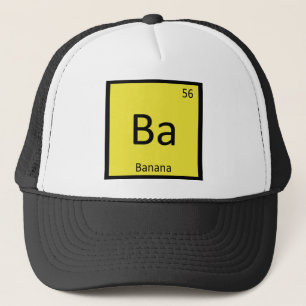 Ba - Periodisches Symbol für die Bananenfruchtche Truckerkappe