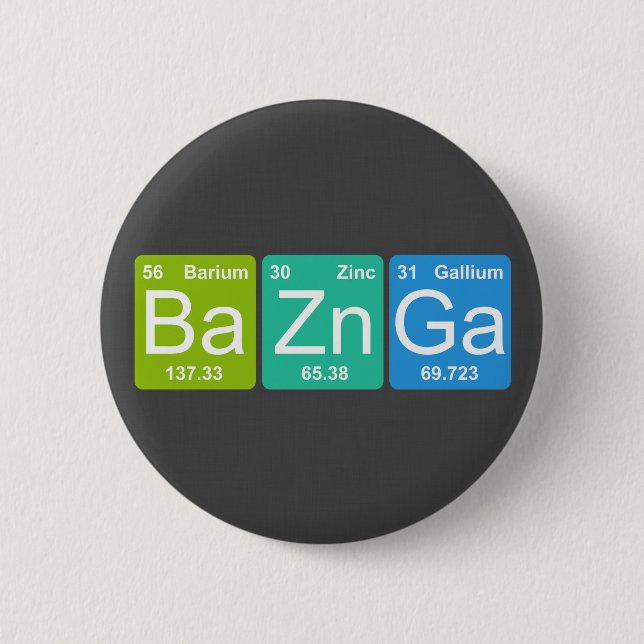 Ba-Zn GA! Periodensystem-Element-Knopf Button (Vorderseite)