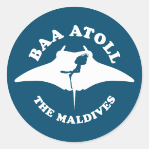 Baa Atoll Scuba Diving Runder Aufkleber